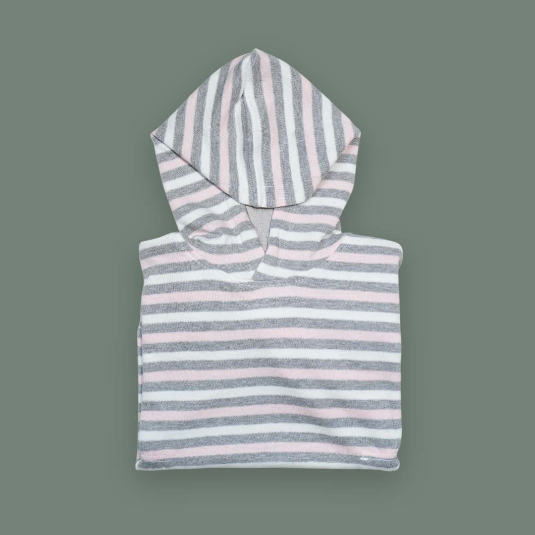 Baby Hooded Striped Bodysuit - Long Sleeves