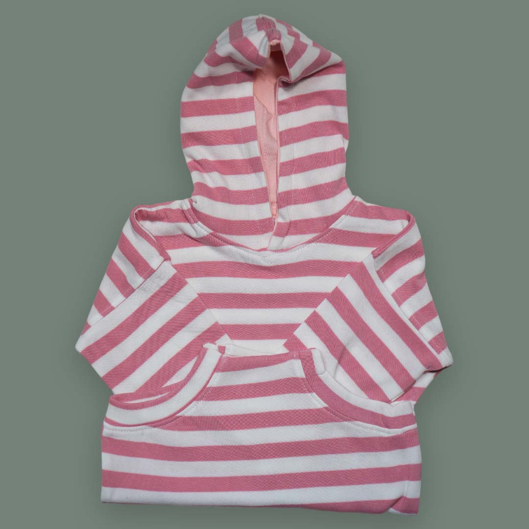 Striped Baby Hoodie – Soft Cotton Full Sleeve Sweatshirt
