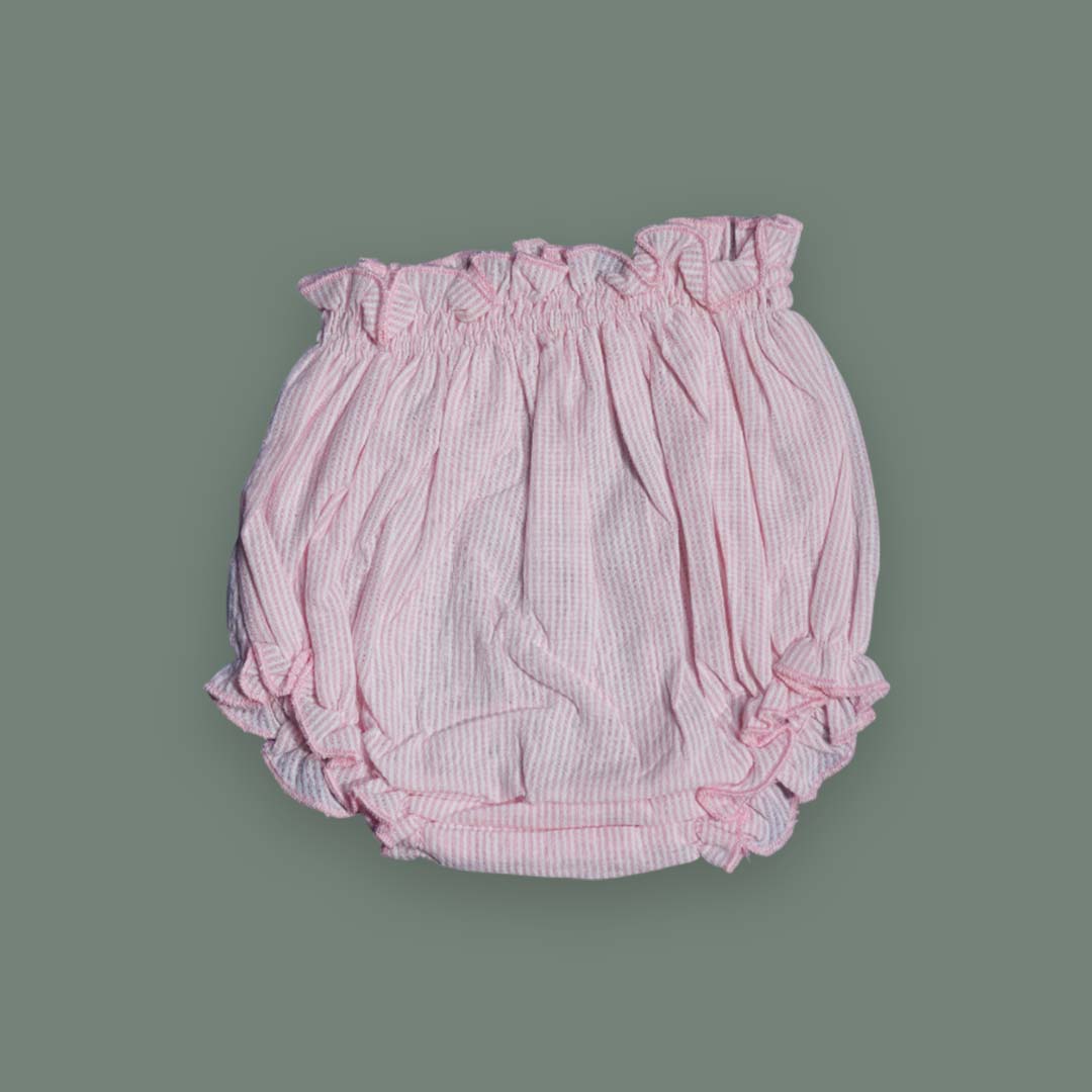 Pink Striped Long-Sleeve Baby Dress – Button-Up Cotton Frock