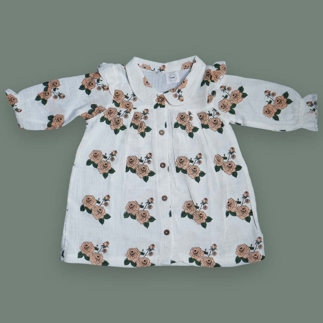 Baby Girl Floral Long-Sleeve Cotton Dress