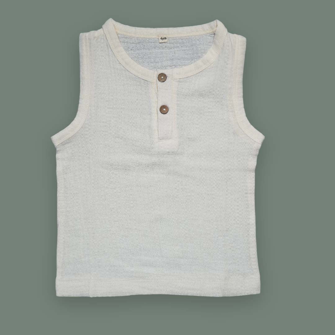 Baby Boy Sleeveless Cotton Shirt & Shorts Set
