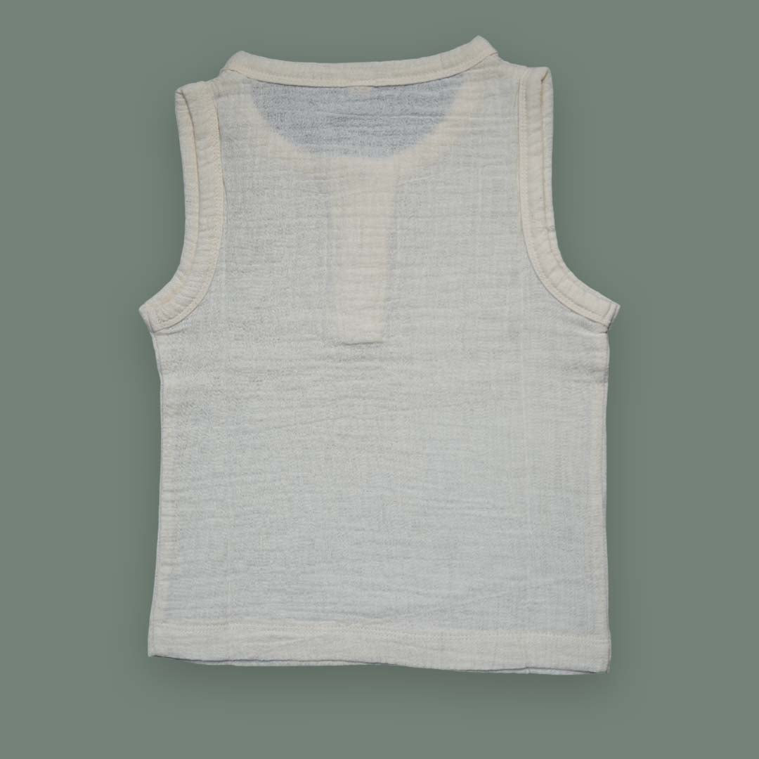 Baby Boy Sleeveless Cotton Shirt & Shorts Set