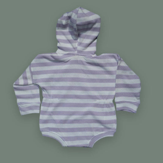 Hooded Striped Bodysuit - Long Sleeves