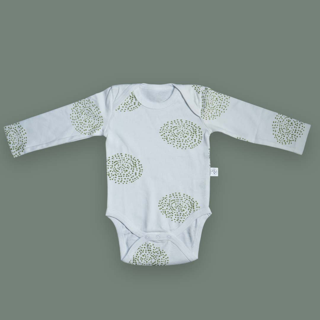 Long Sleeve Baby Bodysuit with Leaf Print