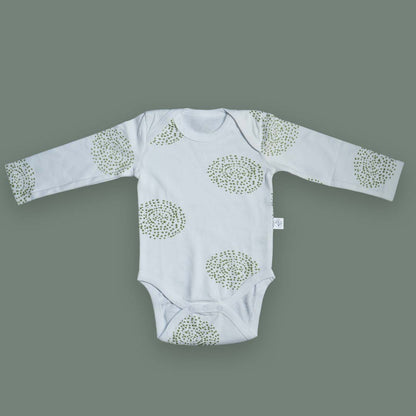Long Sleeve Baby Bodysuit with Leaf Print