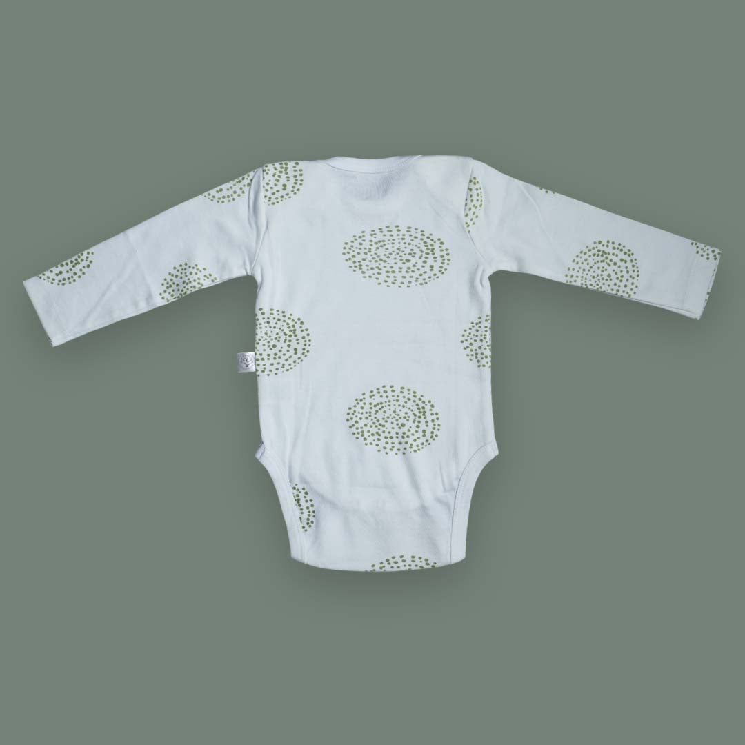 Long Sleeve Baby Bodysuit with Leaf Print