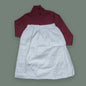 Chic Maroon Sweater and White Lace Skirt