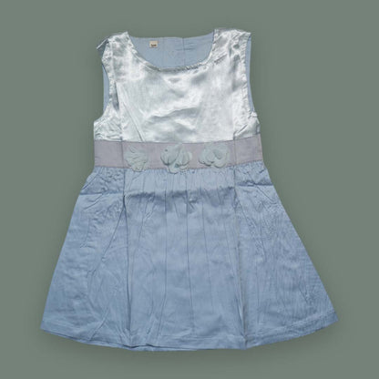 Baby Blue Satin Party Dress for Girls (3Y)