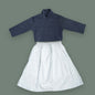 Turtleneck Top & White Lace Skirt Set – Girls Winter Outfit
