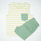Baby Sleeveless T-Shirt and Trouser Set - Green and Yellow