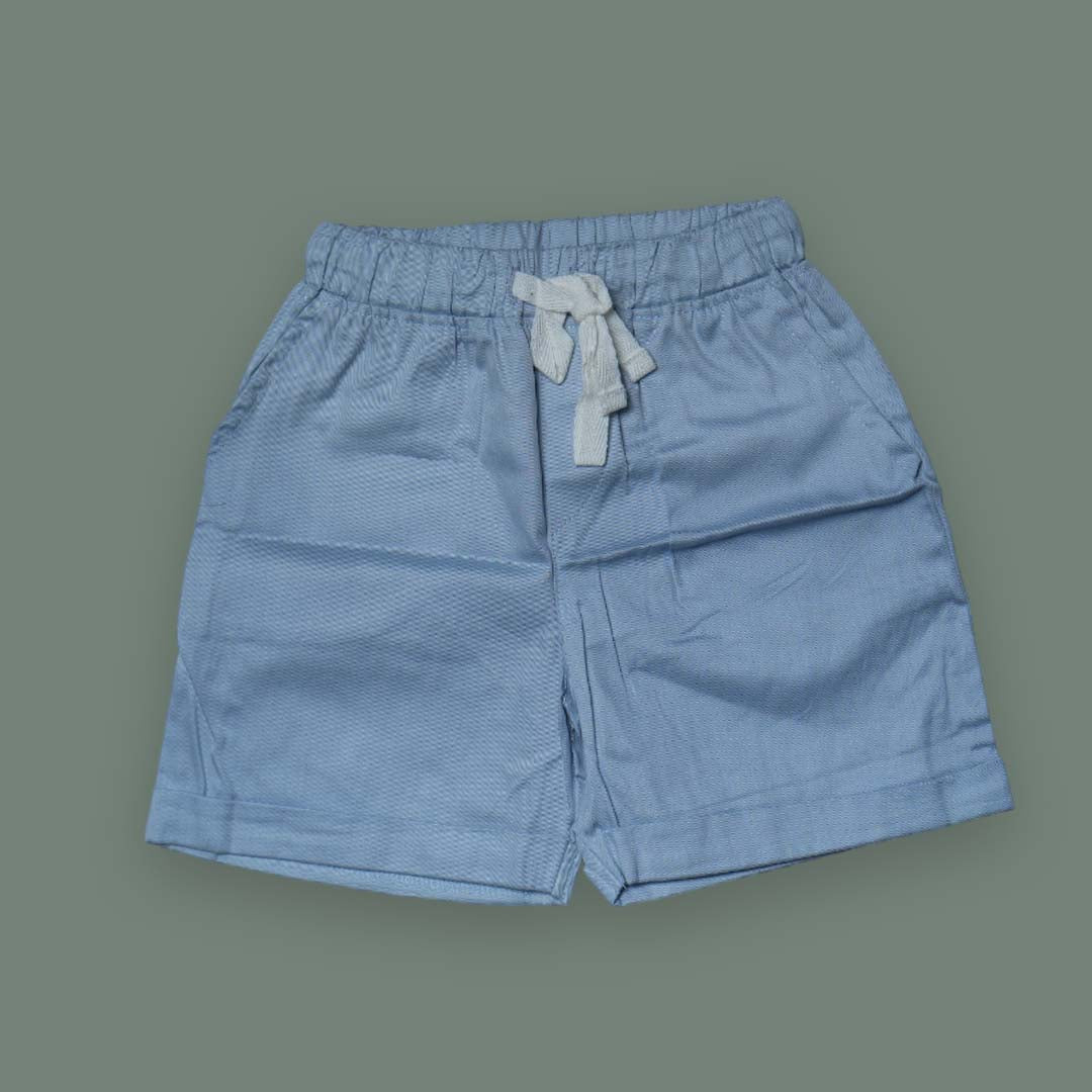 Summer Breeze Boys Cotton Co-ord Set – Blue Striped Shirt with Shorts